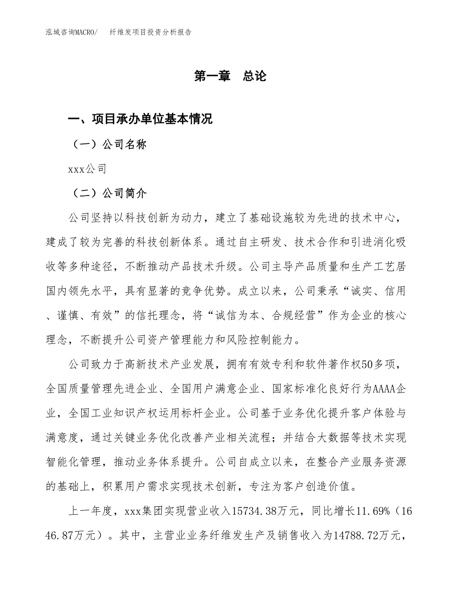 纤维发项目投资分析报告（总投资20000万元）（85亩）_第2页