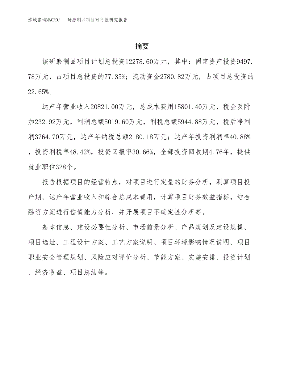 研磨制品项目可行性研究报告汇报设计.docx_第2页