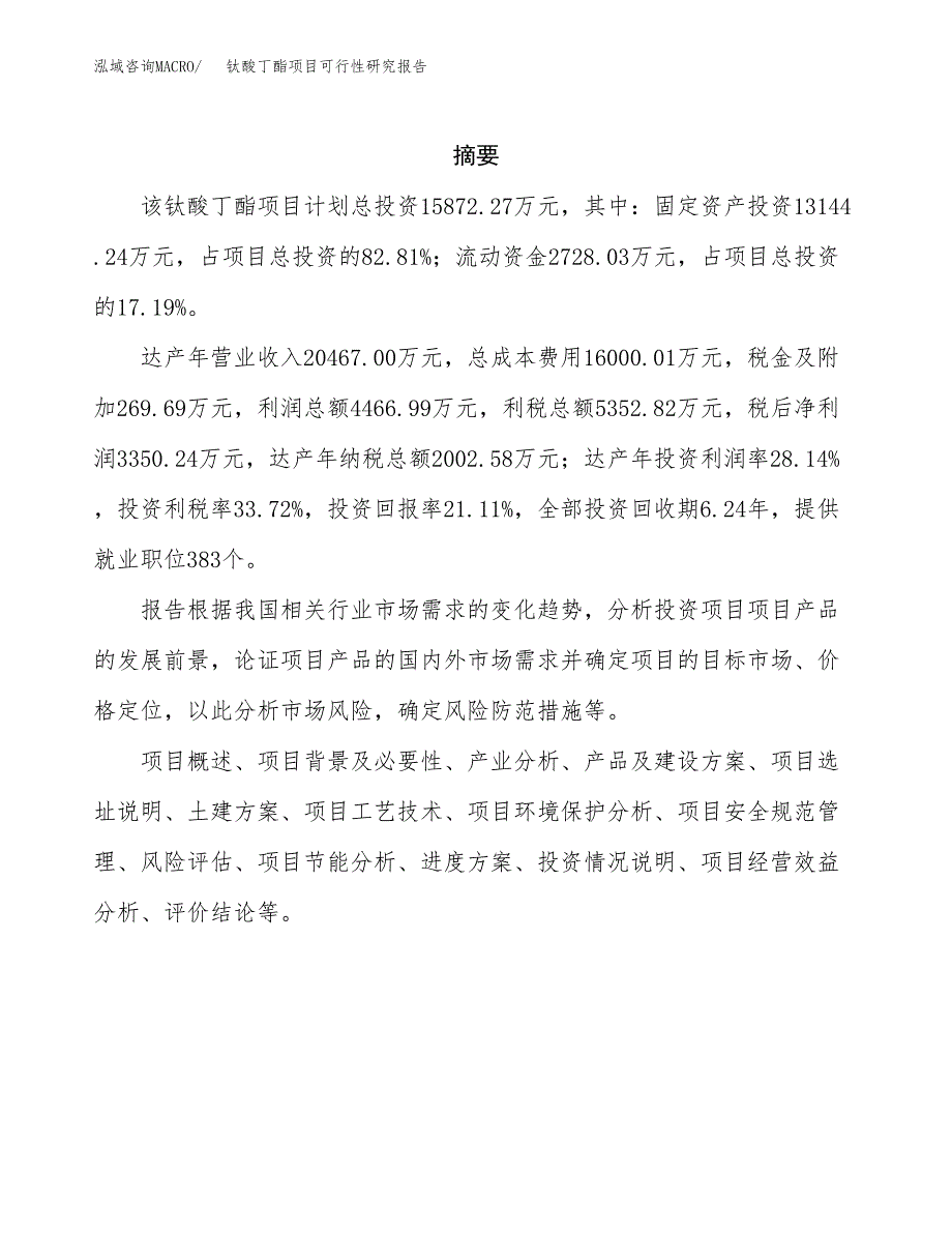 钛酸丁酯项目可行性研究报告汇报设计.docx_第2页