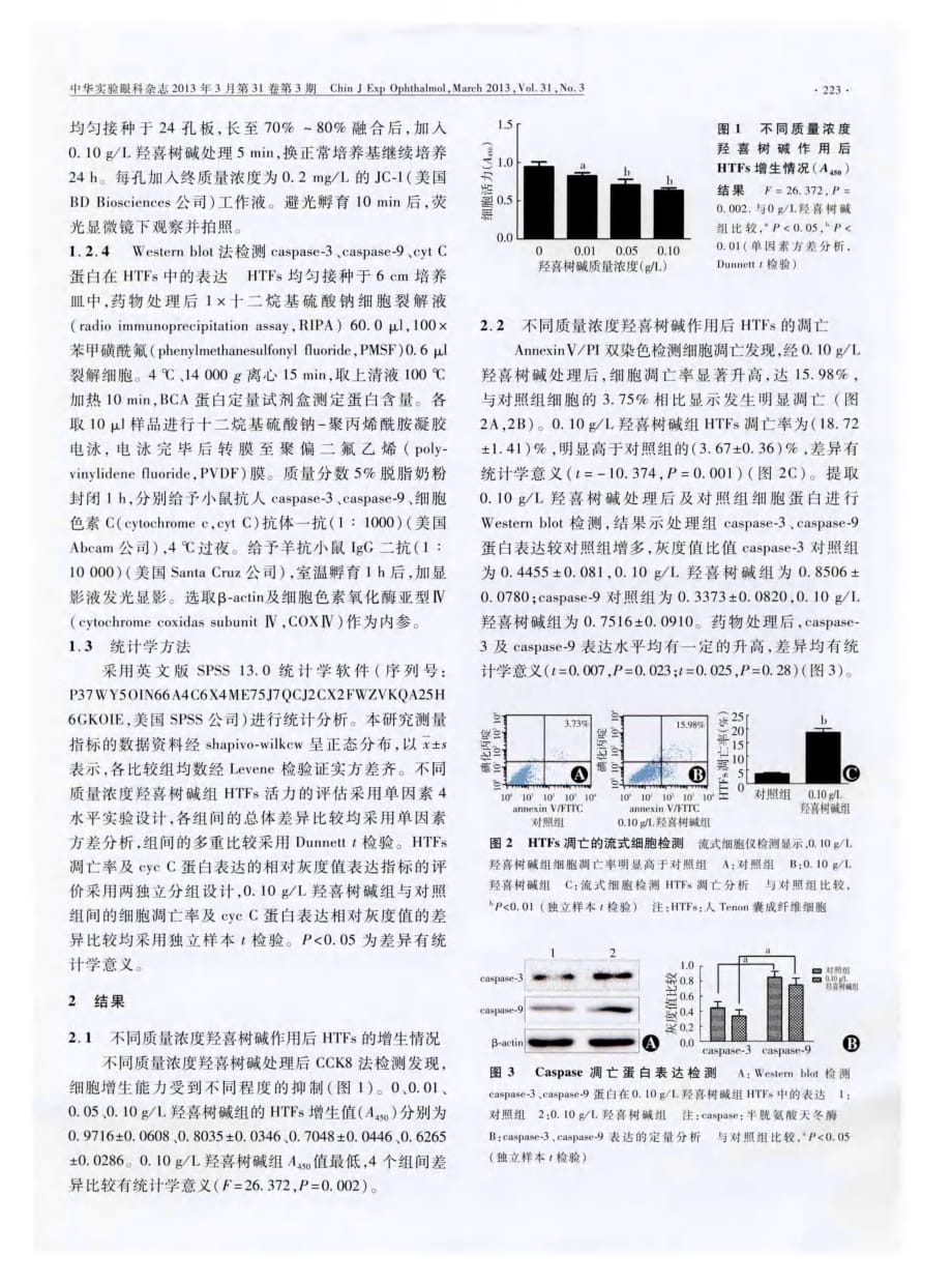 羟喜树碱诱导的人tenon囊成纤维细胞凋亡及其机制_第3页