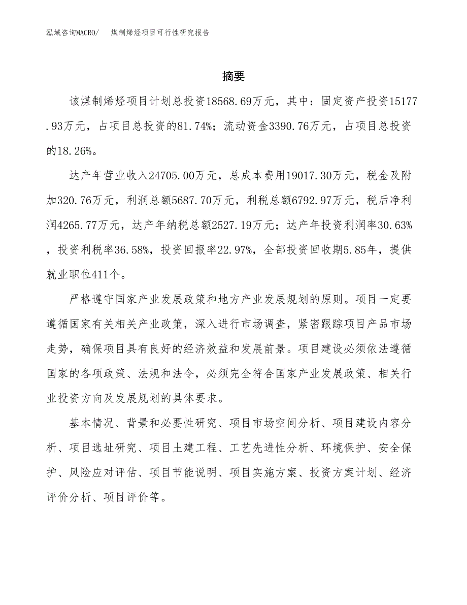 煤制烯烃项目可行性研究报告汇报设计.docx_第2页