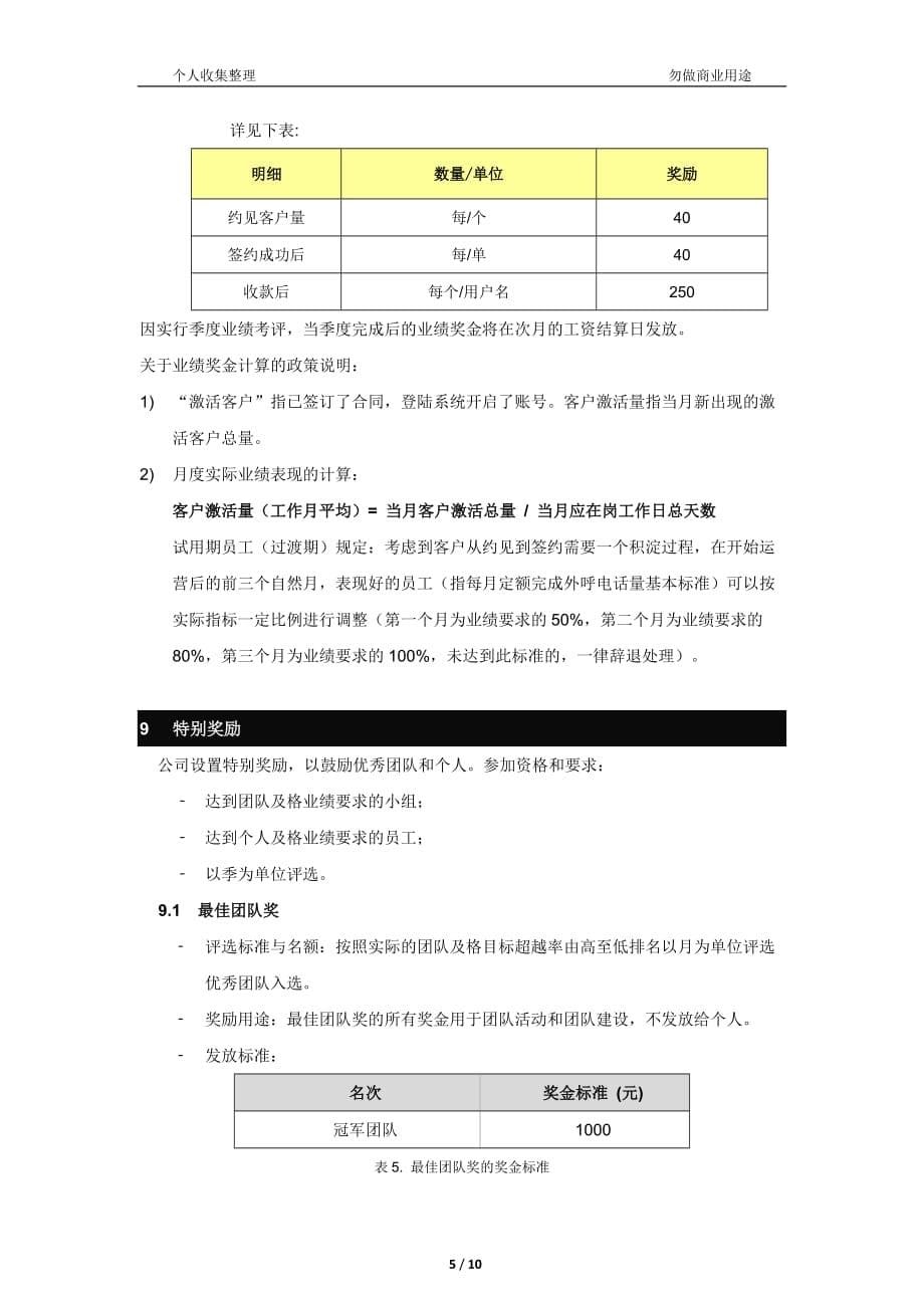 电话营销薪酬与奖惩制度[10页]_第5页