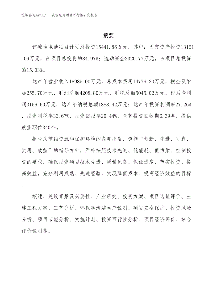 碱性电池项目可行性研究报告汇报设计.docx_第2页