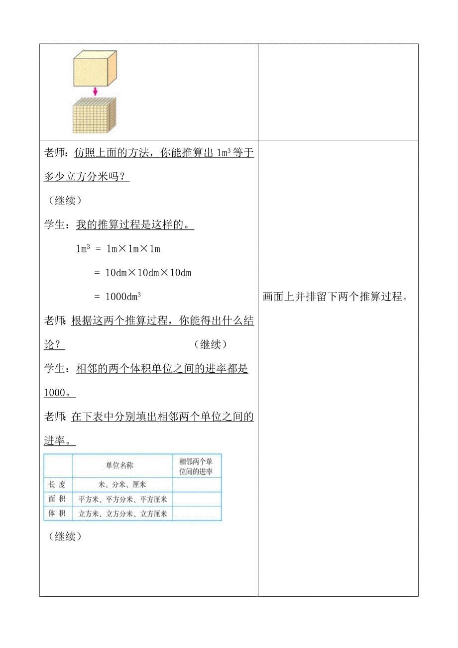 小学五年级下册数学人教版.. 体积单位间的进率教案设计_第5页