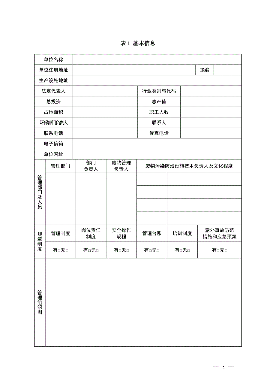 危险废物产生单位管理计划样表._第2页