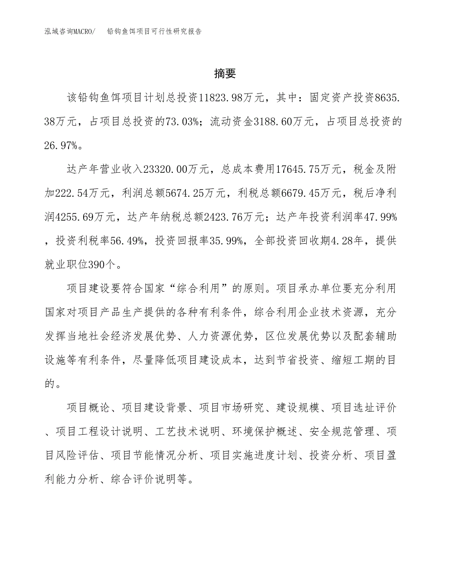 铅钩鱼饵项目可行性研究报告汇报设计.docx_第2页