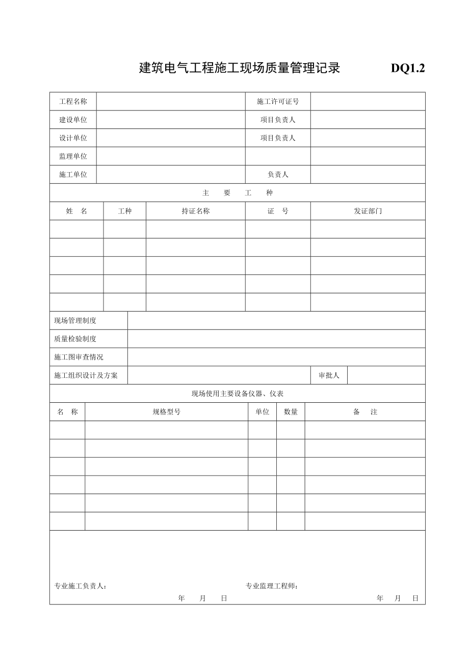 建筑电气工程施工验收汇总表d_第2页