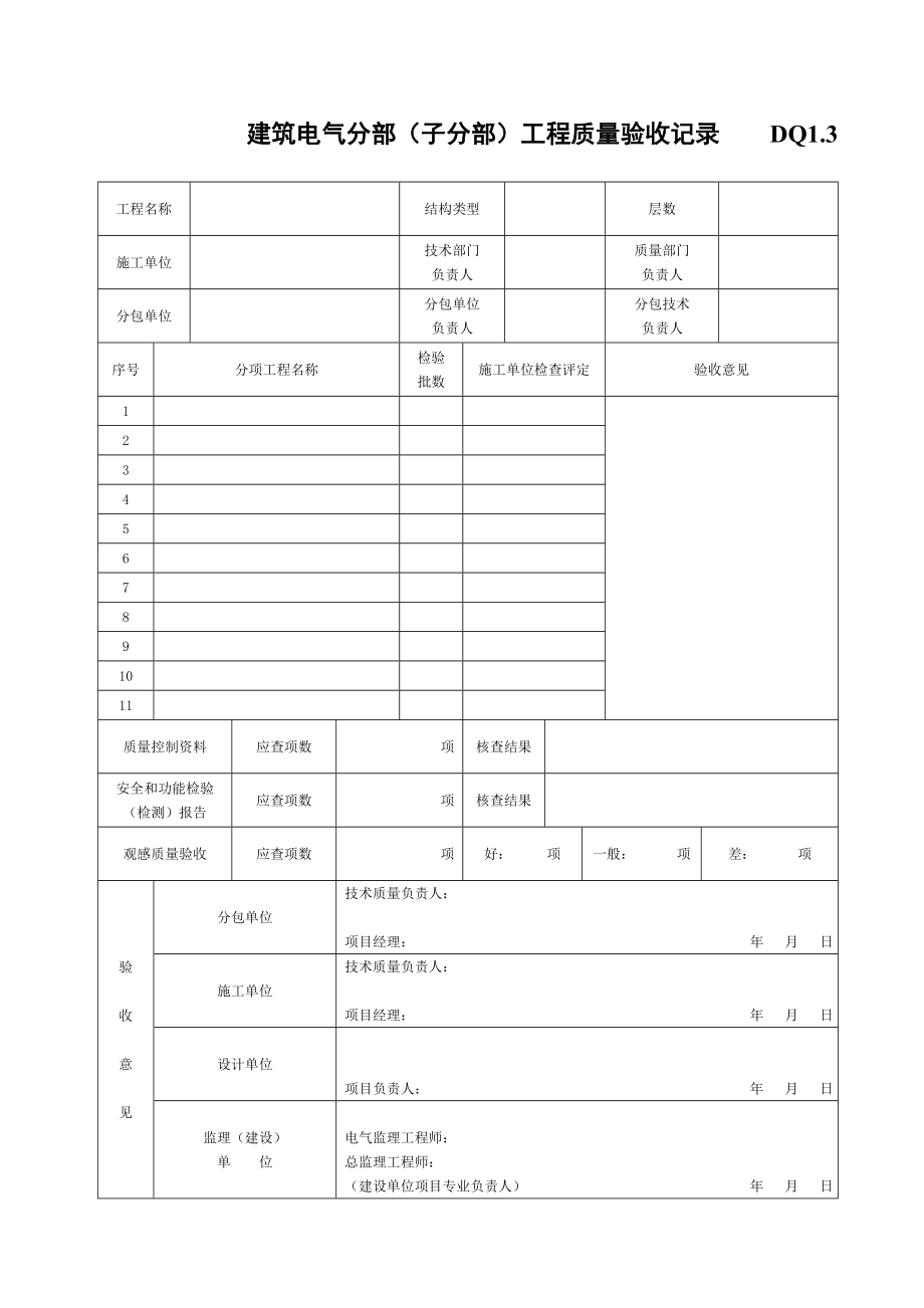 建筑电气工程施工验收汇总表d_第3页