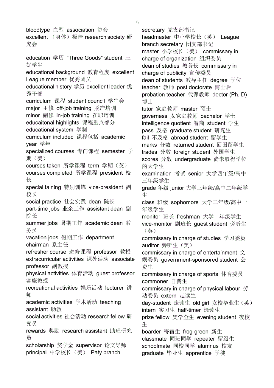 英语词汇知识分类资料大全新编_第4页