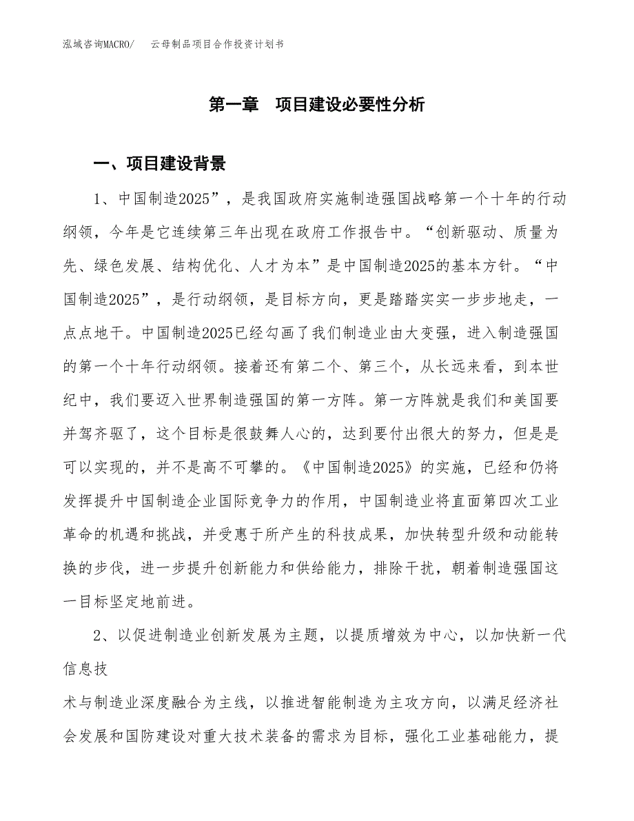 云母制品项目合作投资计划书.docx_第3页