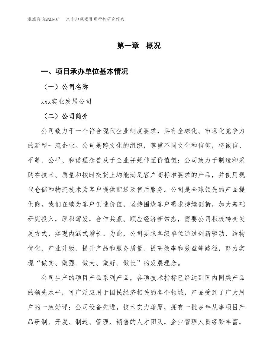 汽车地毯项目可行性研究报告汇报设计.docx_第4页