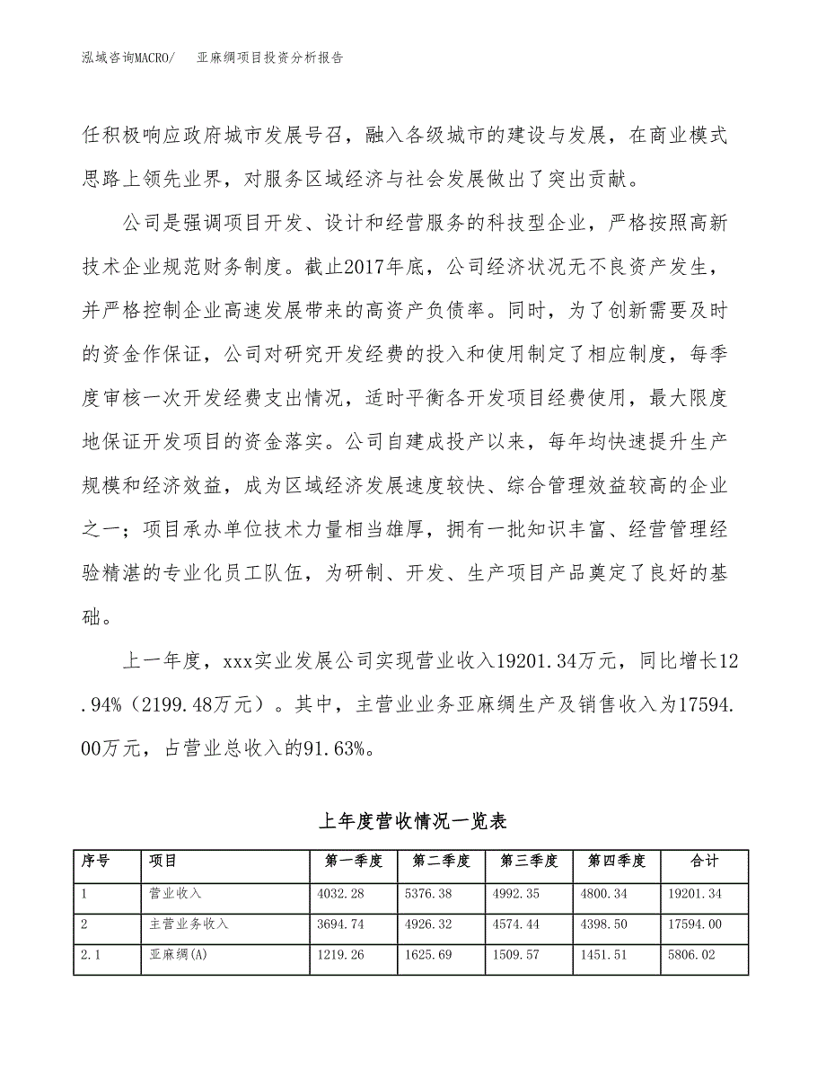 亚麻绸项目投资分析报告（总投资17000万元）（74亩）_第3页