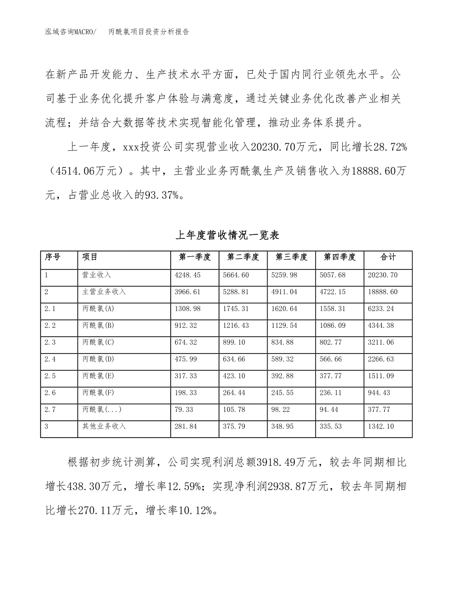 丙酰氯项目投资分析报告（总投资19000万元）（76亩）_第3页