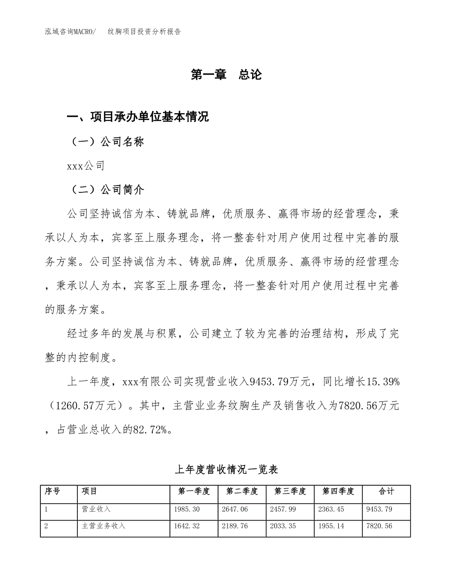 纹胸项目投资分析报告（总投资7000万元）（30亩）_第2页