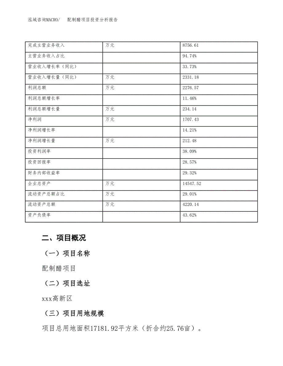 配制醋项目投资分析报告（总投资6000万元）（26亩）_第4页