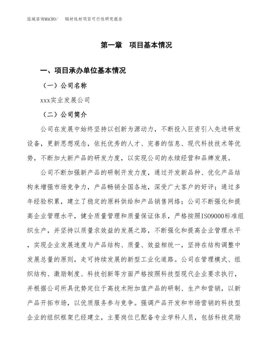 钢材线材项目可行性研究报告汇报设计.docx_第5页