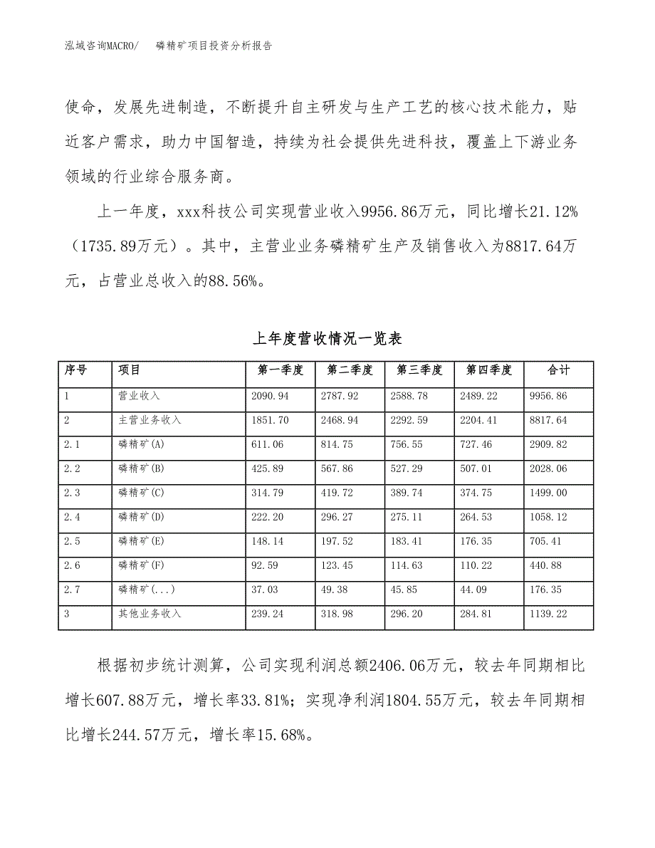 磷精矿项目投资分析报告（总投资9000万元）（44亩）_第3页