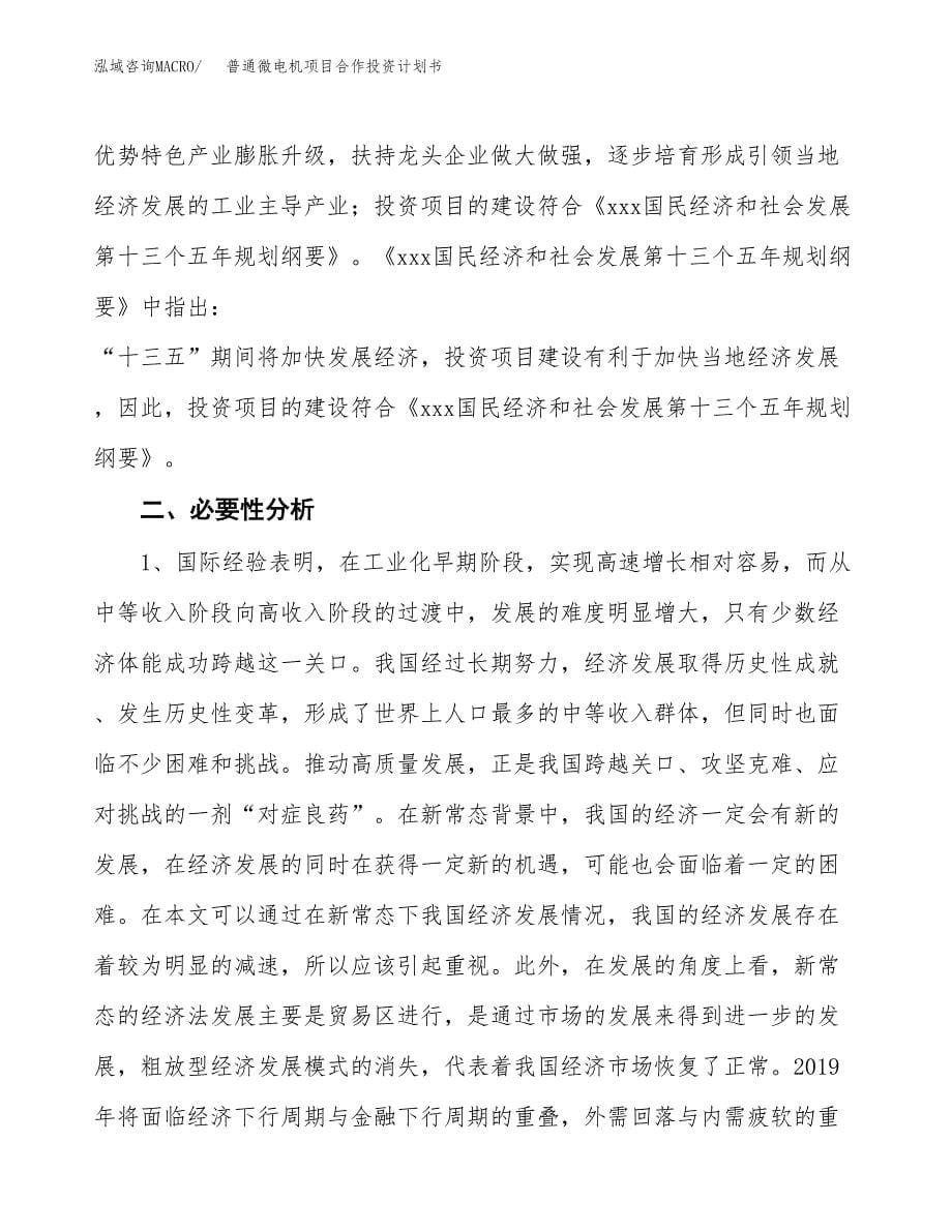 普通微电机项目合作投资计划书.docx_第5页