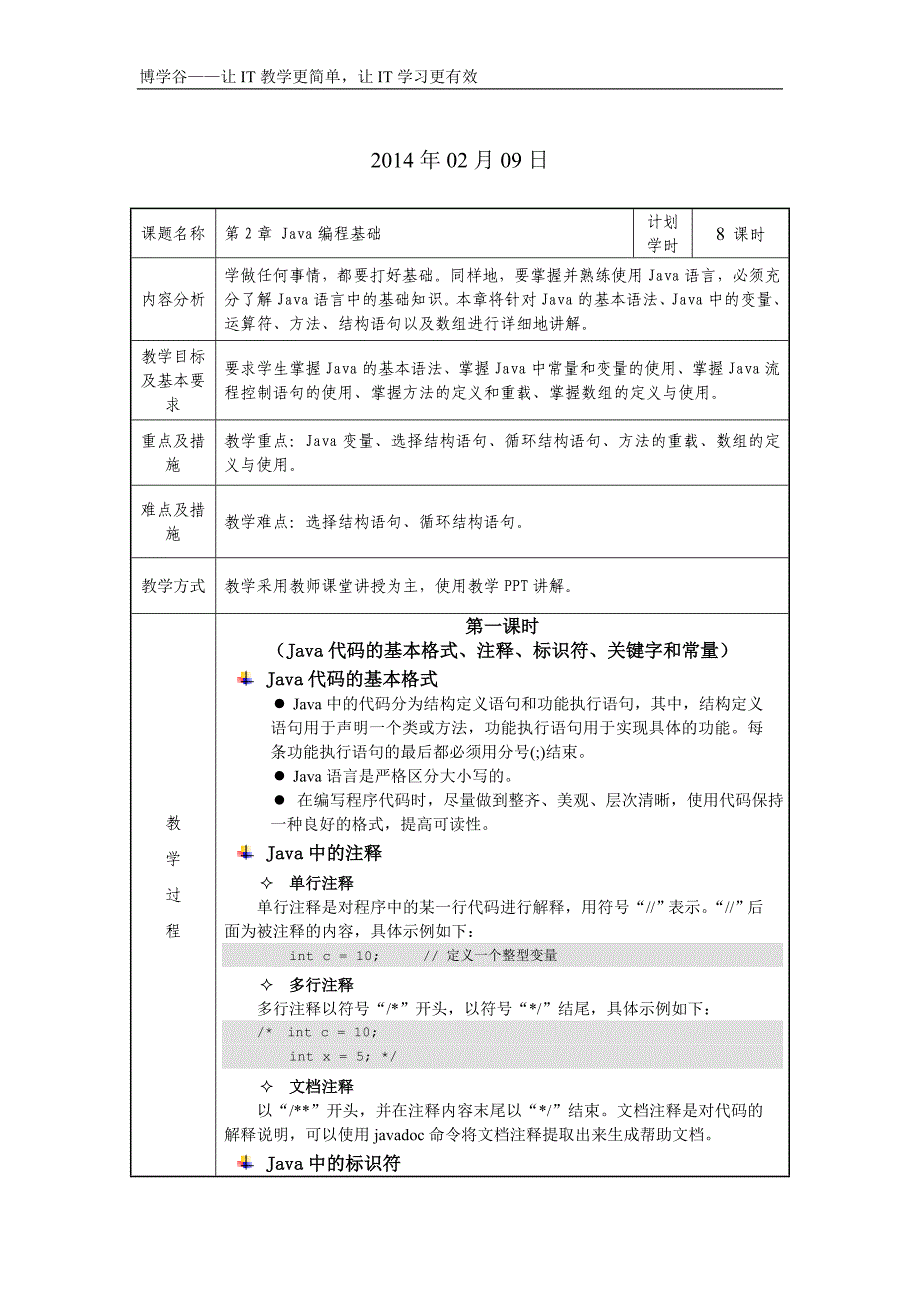 第2章Java编程基础_教学设计解析_第2页