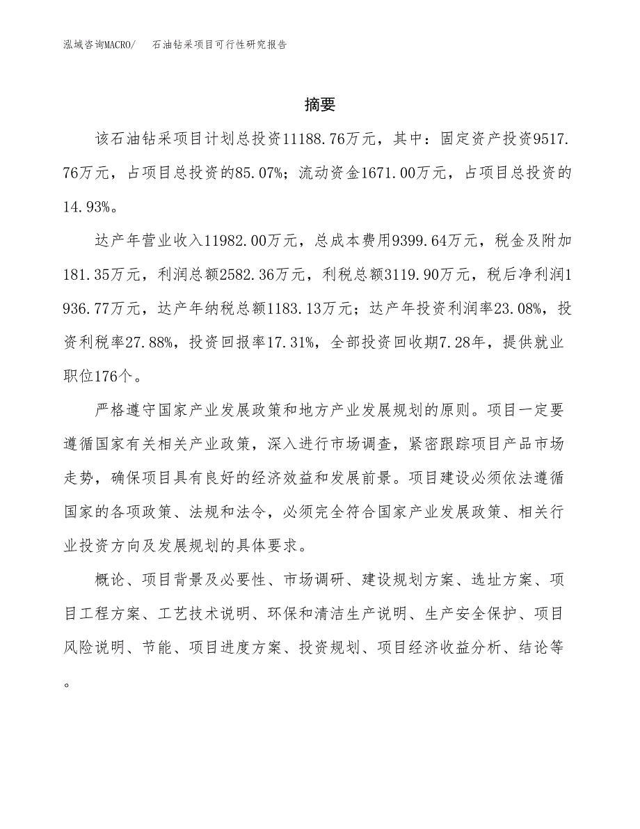 石油钻采项目可行性研究报告汇报设计.docx_第2页