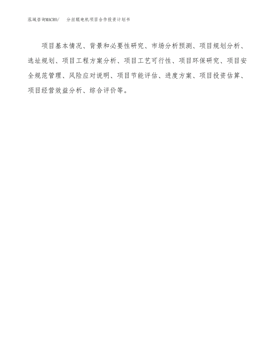 分丝辊电机项目合作投资计划书.docx_第3页