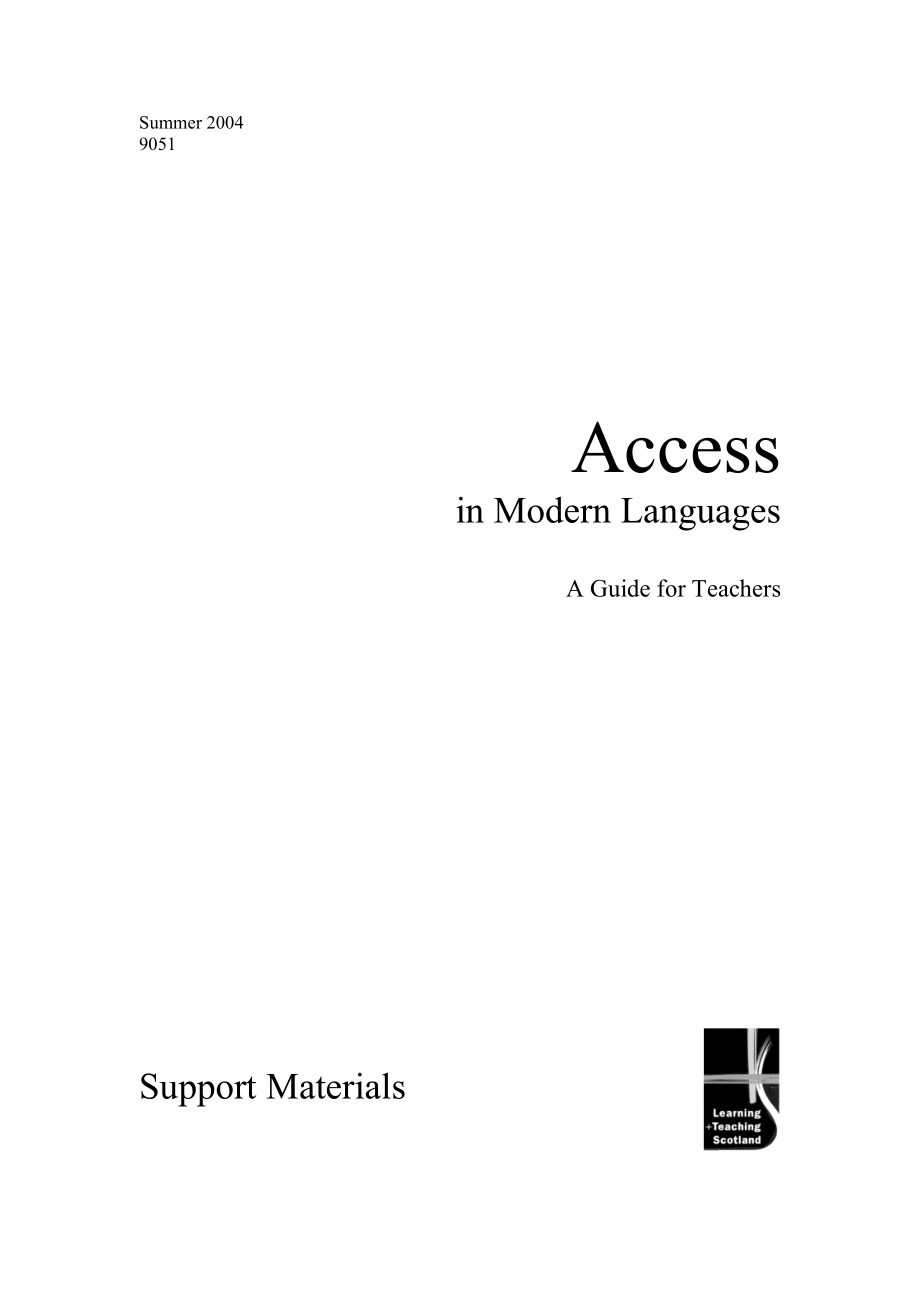 access in modern languages -mlan update_第1页