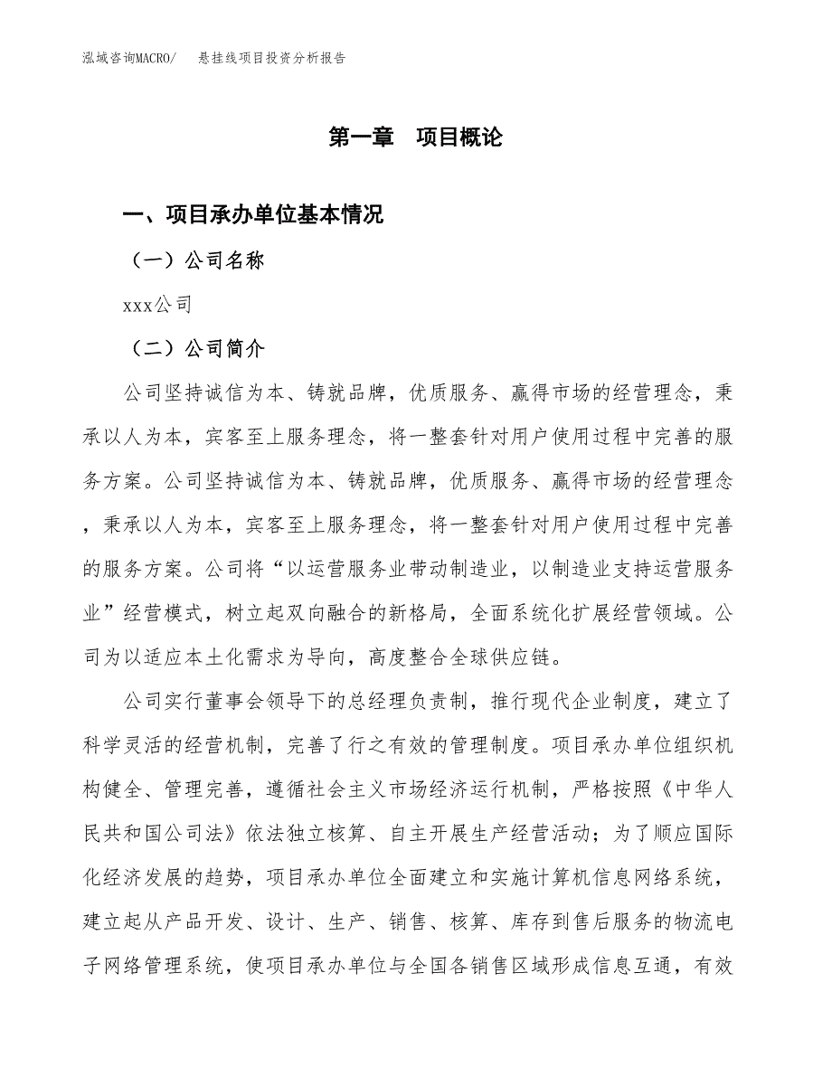 悬挂线项目投资分析报告（总投资16000万元）（66亩）_第2页