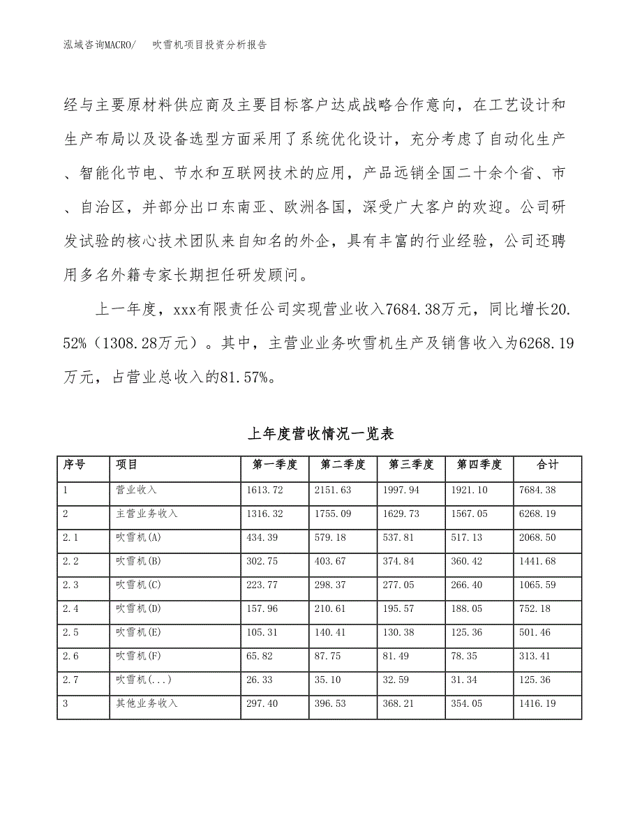 吹雪机项目投资分析报告（总投资6000万元）（29亩）_第3页