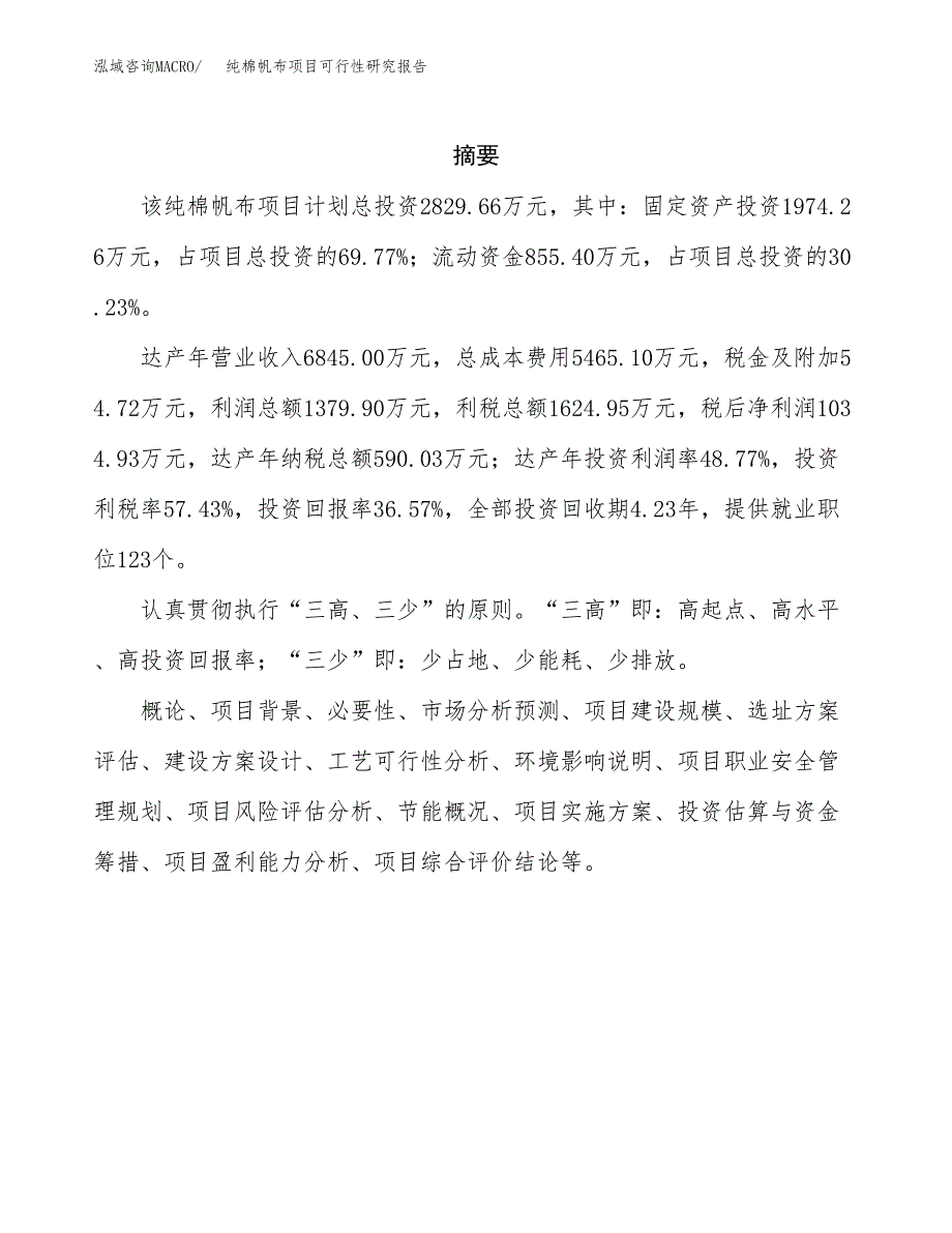 纯棉帆布项目可行性研究报告汇报设计.docx_第2页