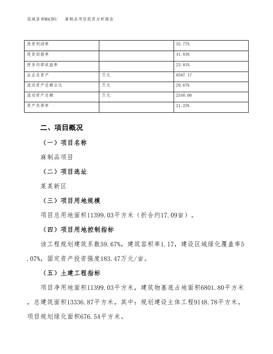 麻制品项目投资分析报告（总投资5000万元）（17亩）_第4页