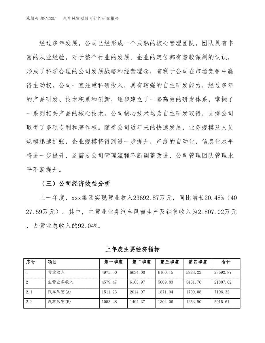 汽车风窗项目可行性研究报告汇报设计.docx_第5页