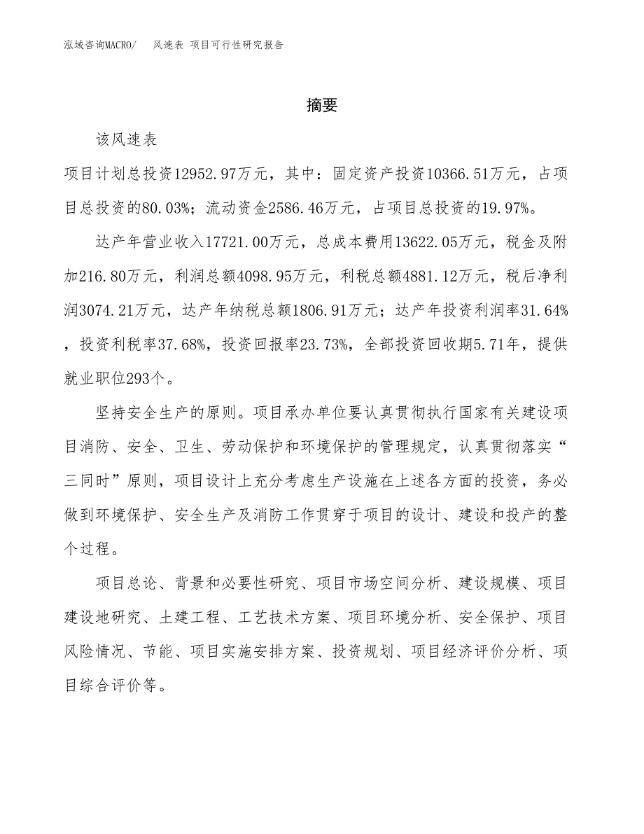 风速表 项目可行性研究报告汇报设计.docx_第2页