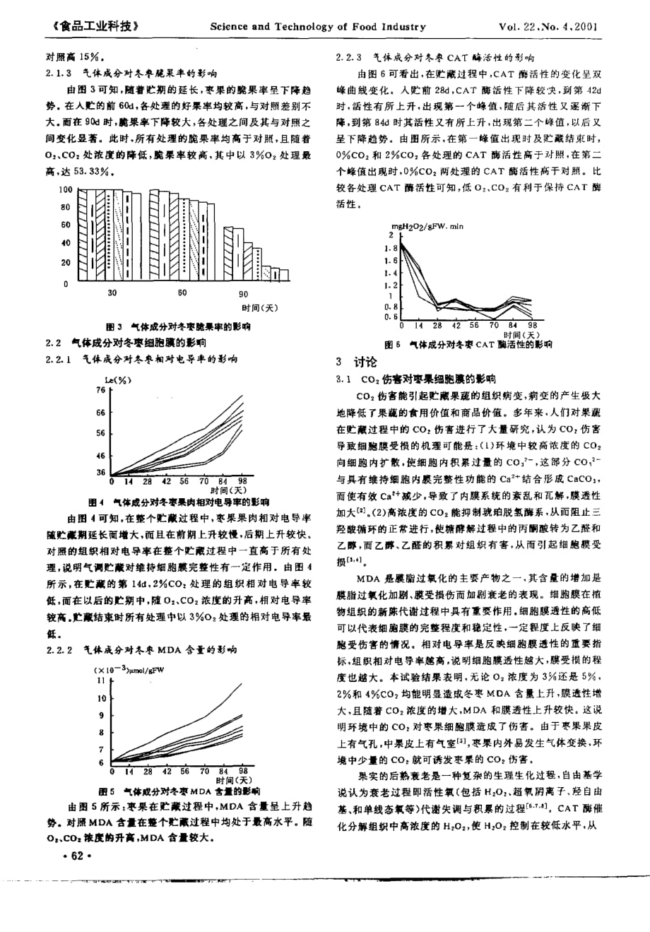 气体成分对冬枣细胞膜和贮藏品质的影响_第2页