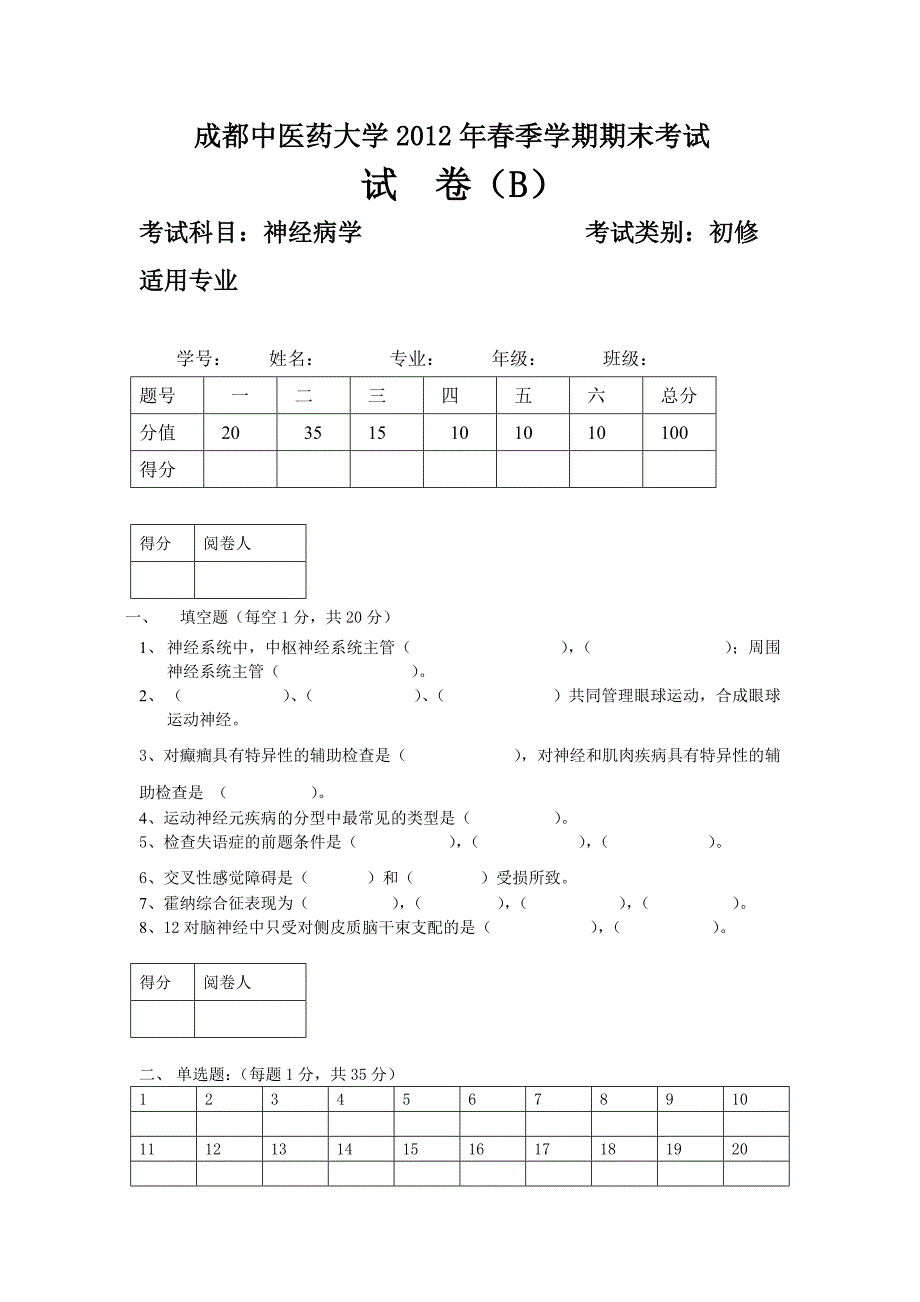 神经病学习题及答案解析_第1页