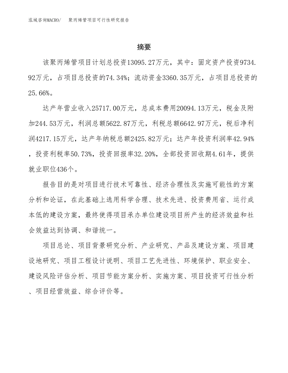 聚丙烯管项目可行性研究报告汇报设计.docx_第2页