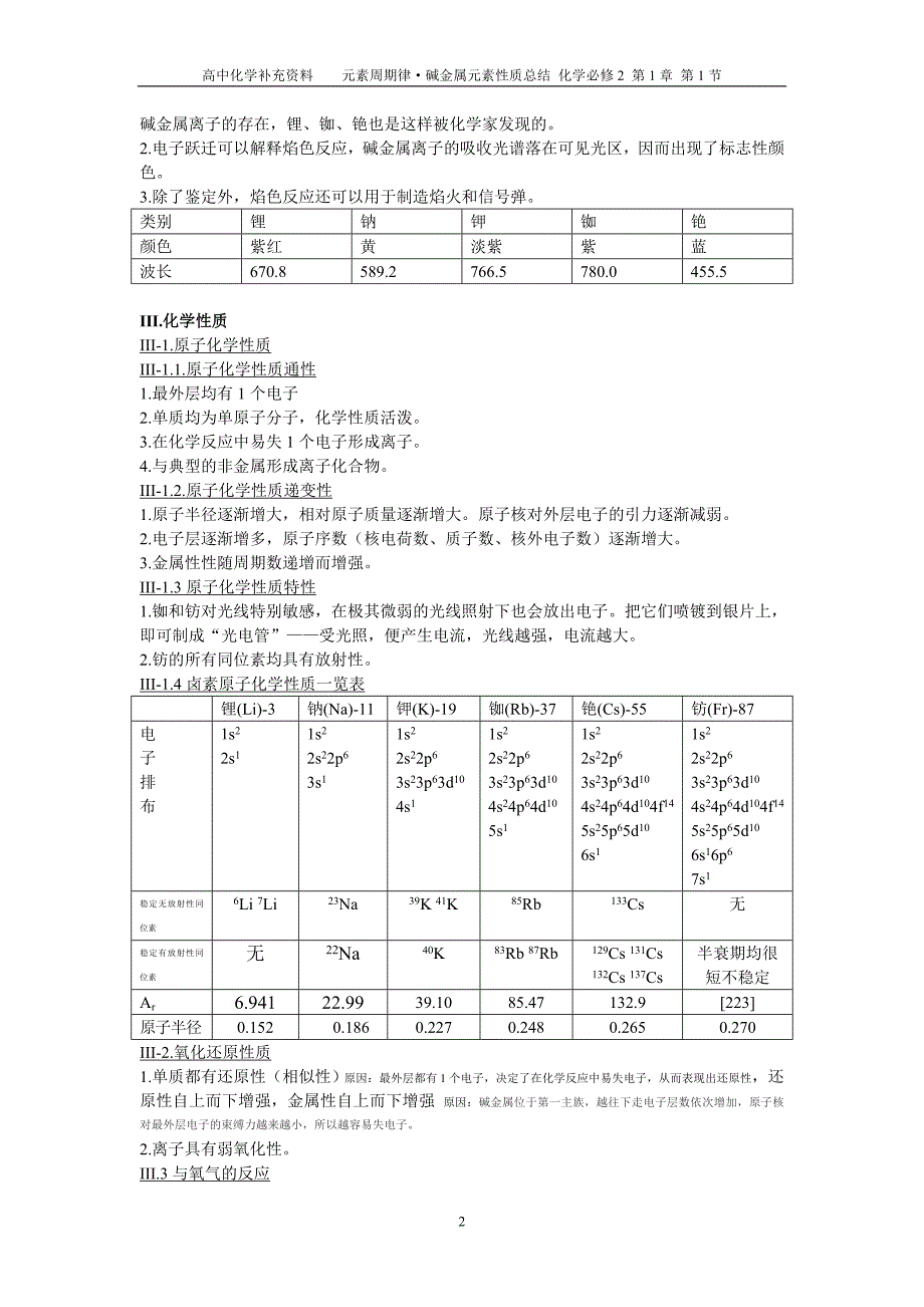 碱金属元素性质总结解析_第2页