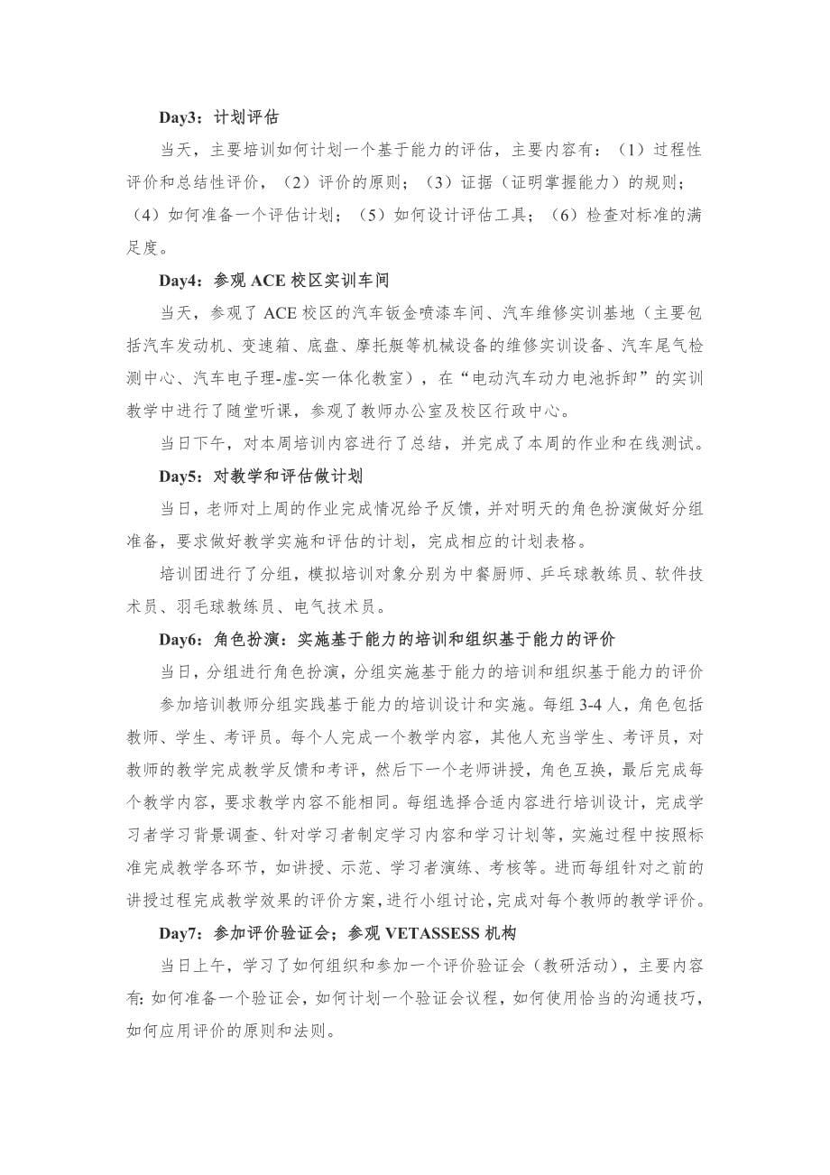 澳大利亚堪培门理工学院培训总结培训总体情况根据学院教师_第5页