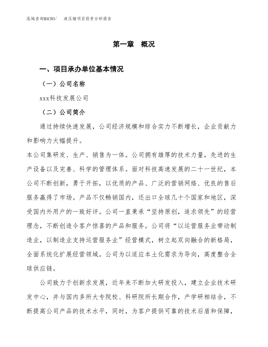 液压锤项目投资分析报告（总投资6000万元）（23亩）_第2页