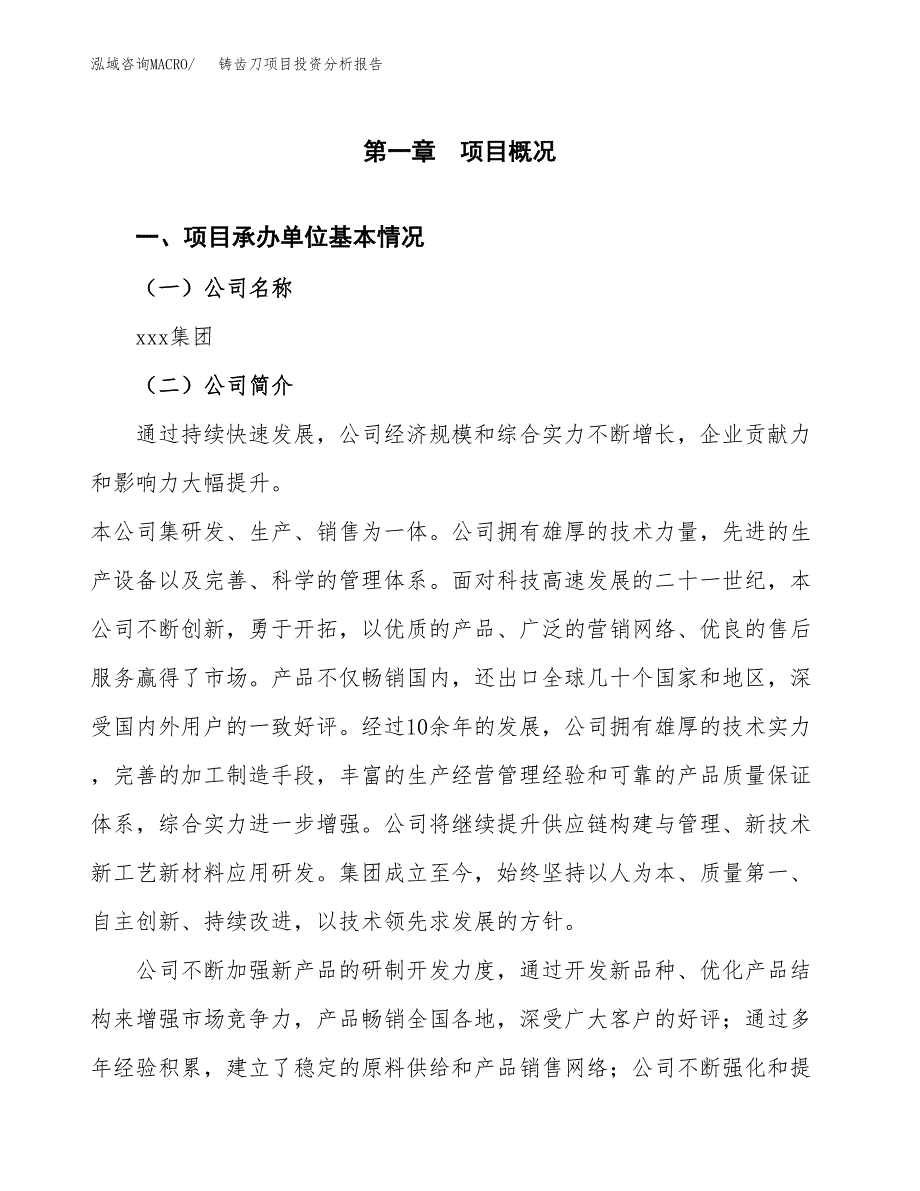 铸齿刀项目投资分析报告（总投资9000万元）（34亩）_第2页