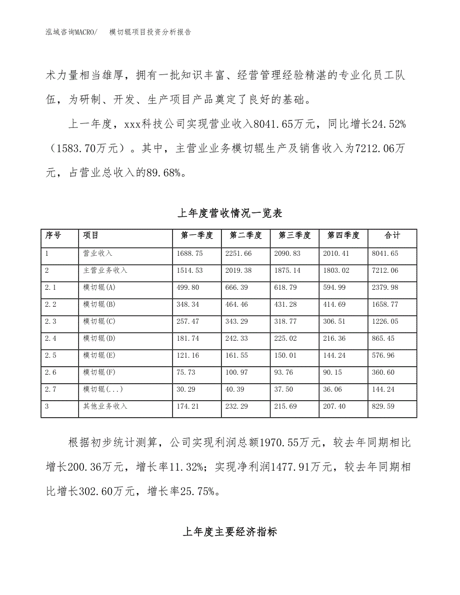 模切辊项目投资分析报告（总投资6000万元）（26亩）_第3页