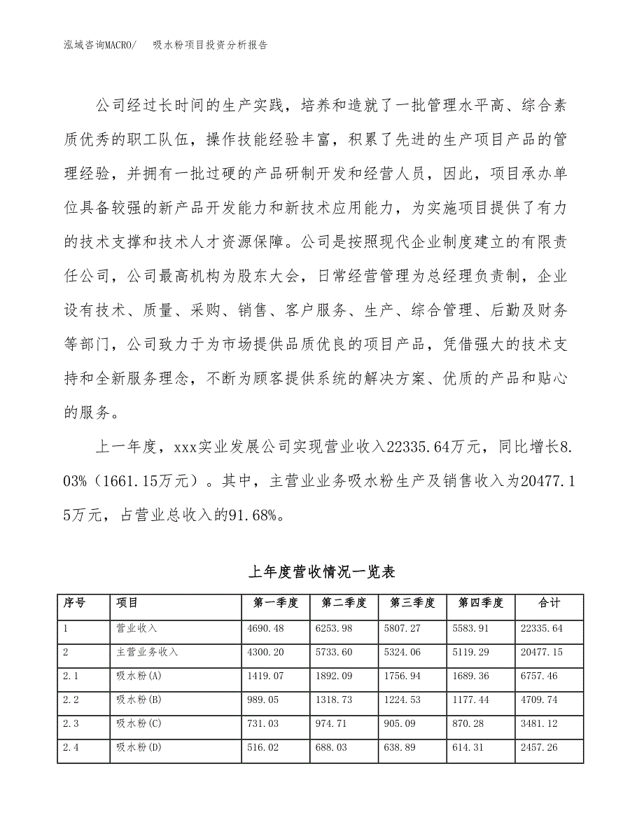 吸水粉项目投资分析报告（总投资21000万元）（87亩）_第3页