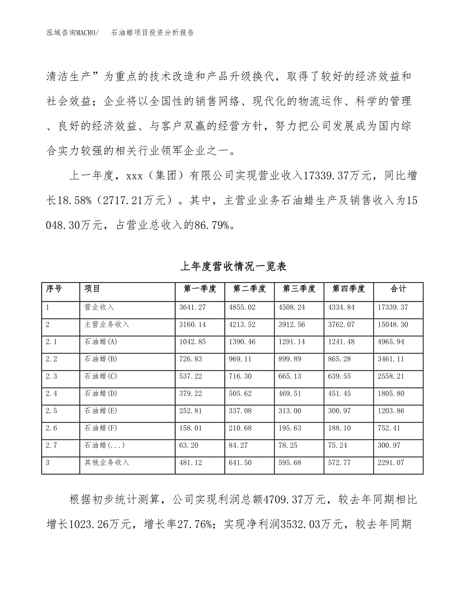 石油蜡项目投资分析报告（总投资13000万元）（64亩）_第3页