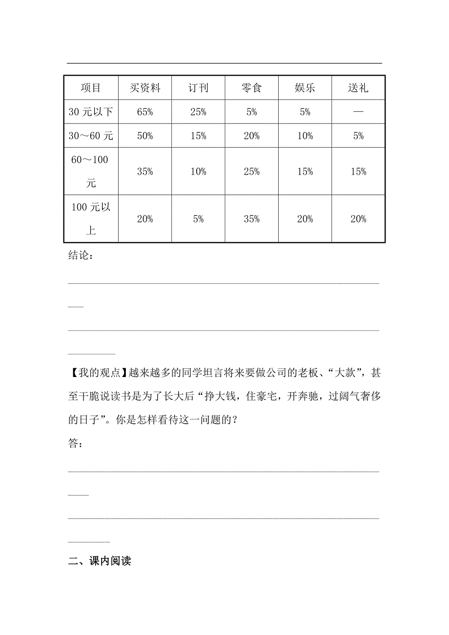 语文同步测试：课后达标训练训练·提升作业6我的叔叔于勒(苏教版九上)解析_第2页