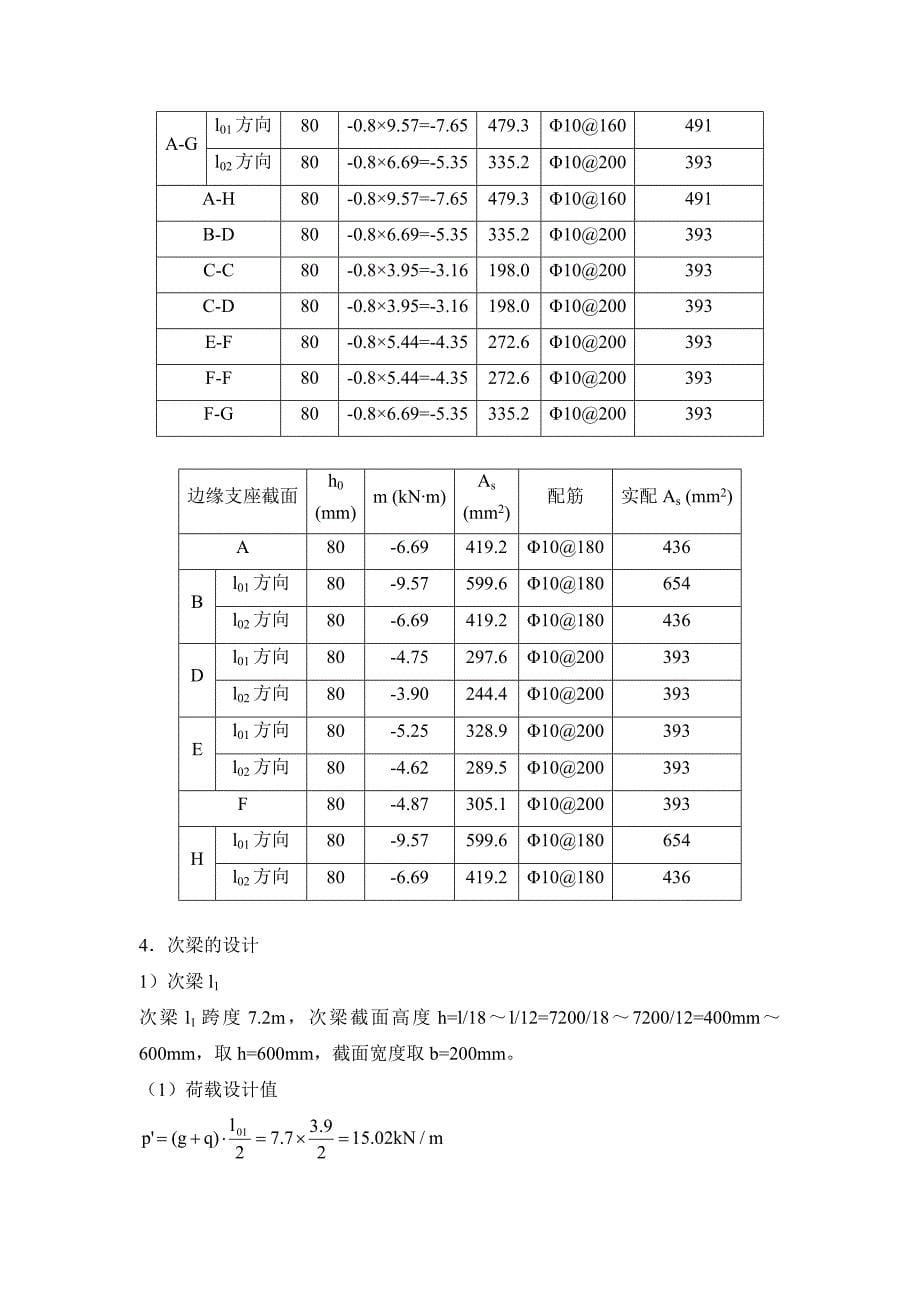 土木工程毕业设计屋盖、楼盖设计_第5页