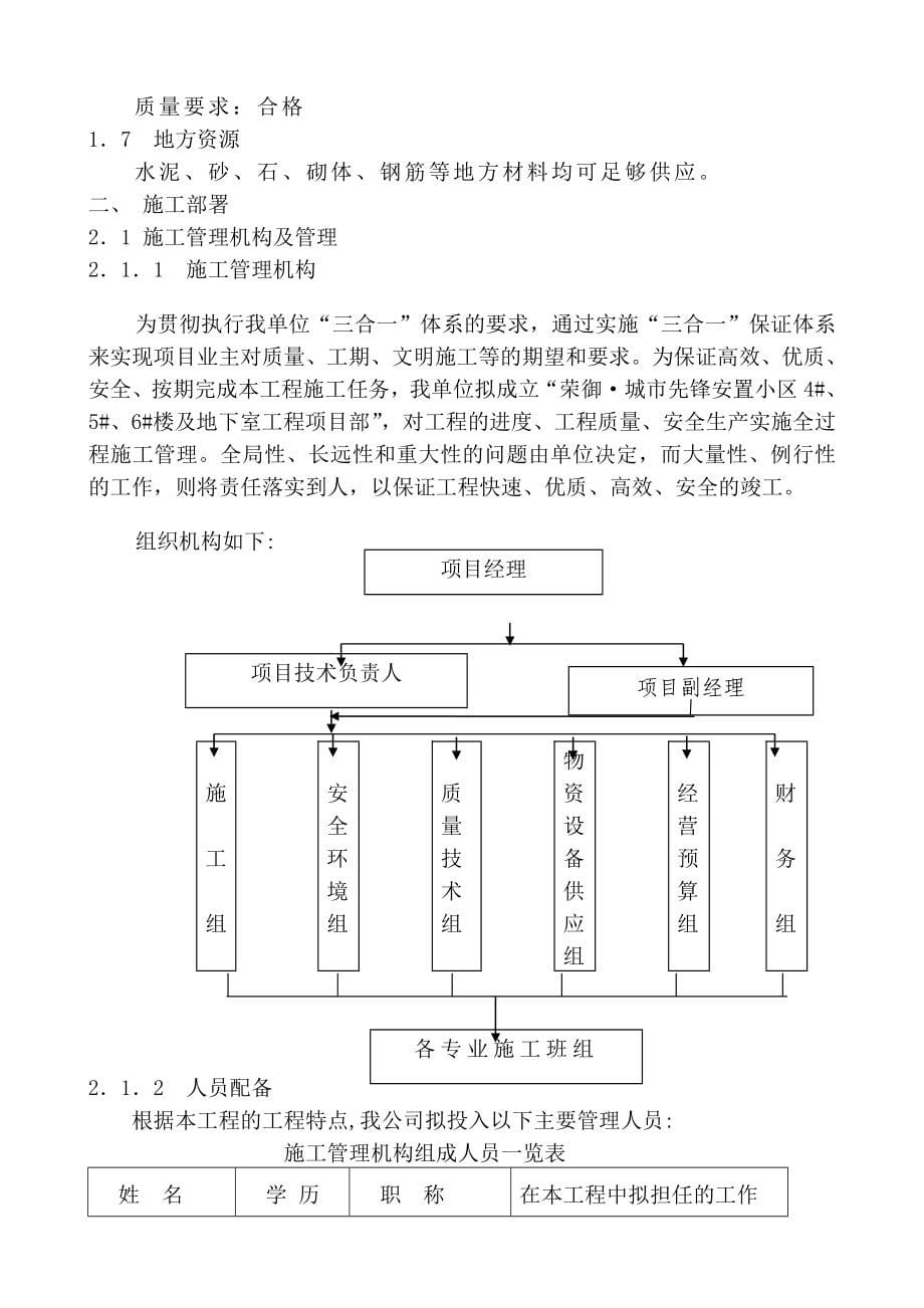 某安置小区高层住宅楼及地下室工程施工组织设计（d_第5页