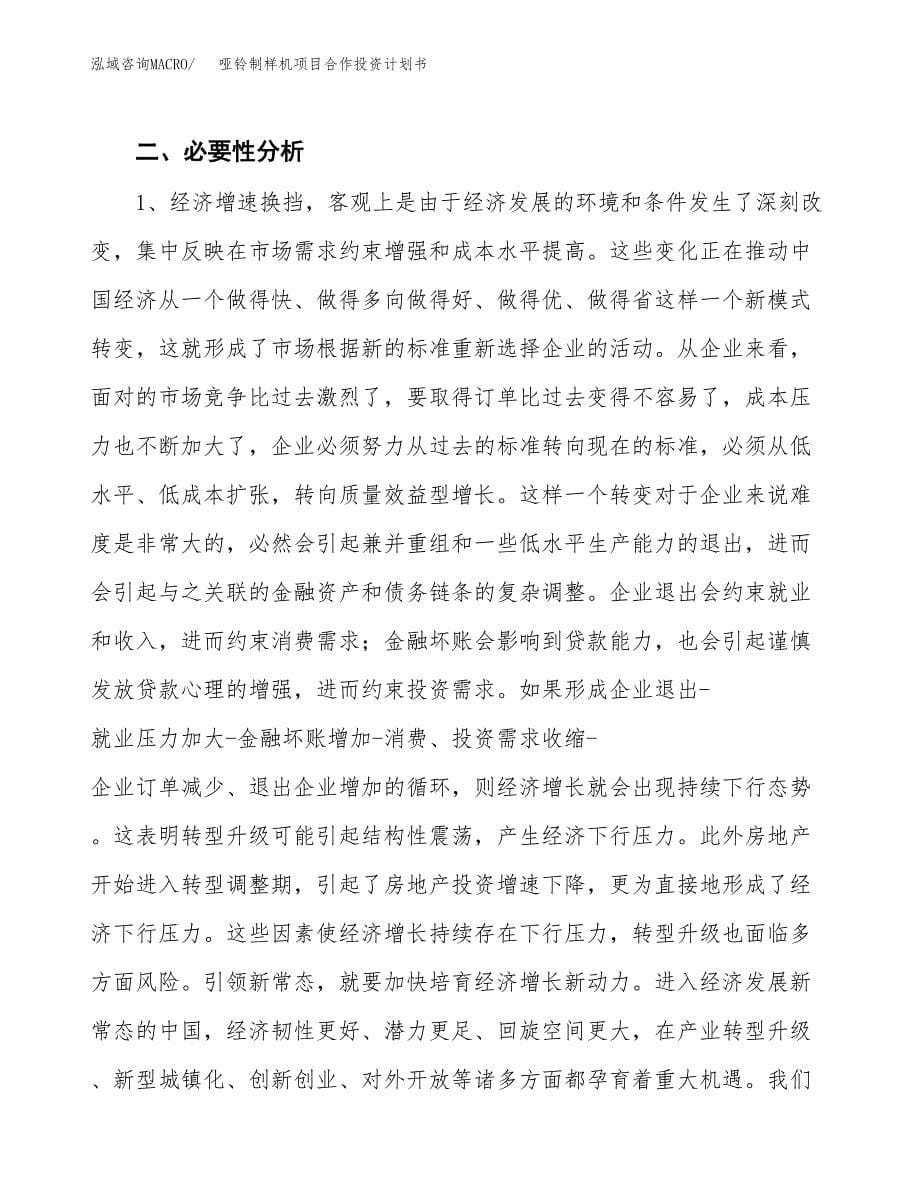 哑铃制样机项目合作投资计划书.docx_第5页