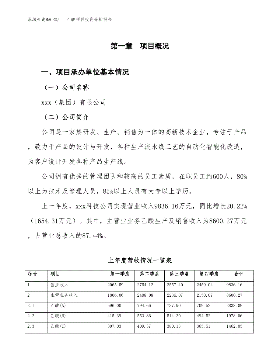 乙酸项目投资分析报告（总投资7000万元）（35亩）_第2页