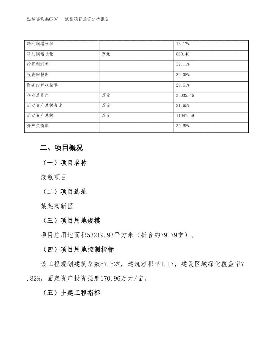 液氨项目投资分析报告（总投资20000万元）（80亩）_第5页