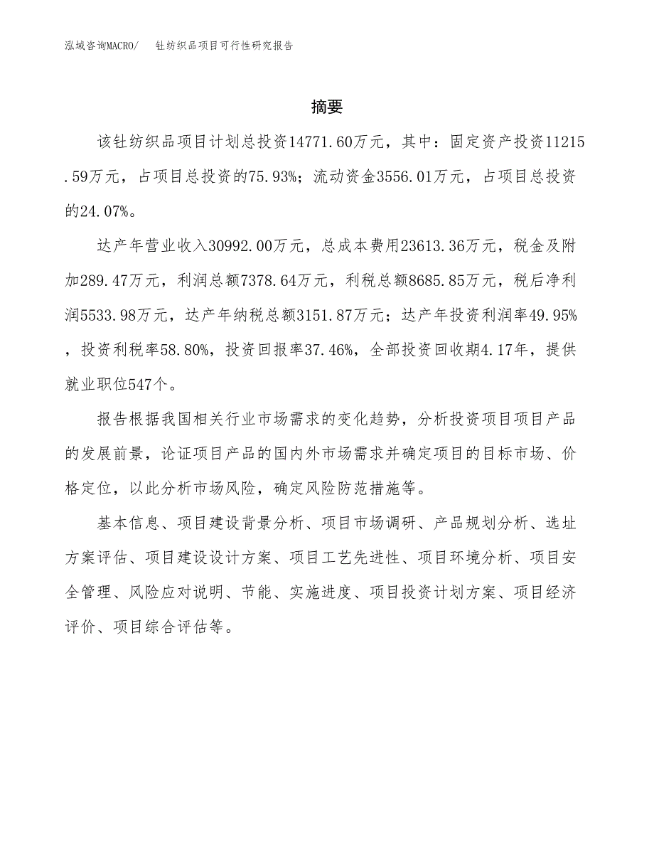 钍纺织品项目可行性研究报告汇报设计.docx_第2页