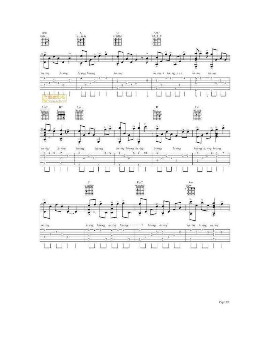 天空之城吉他谱(简单版复杂版原版带前奏) (2)_第4页